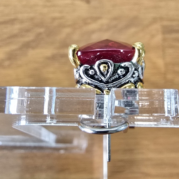 Ruby Rhinestone Pendant and Earring Set - Picture 9 of 11